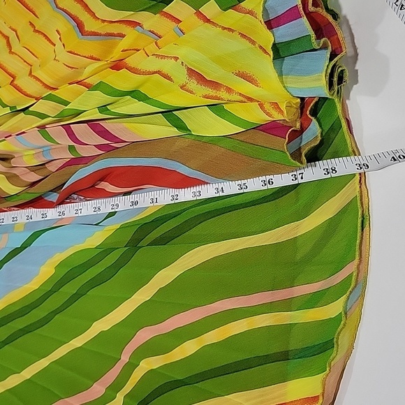 Soft Surroundings Striped Colorful Maxi Skirt Pleated Plisse Size TM - Picture 4 of 9